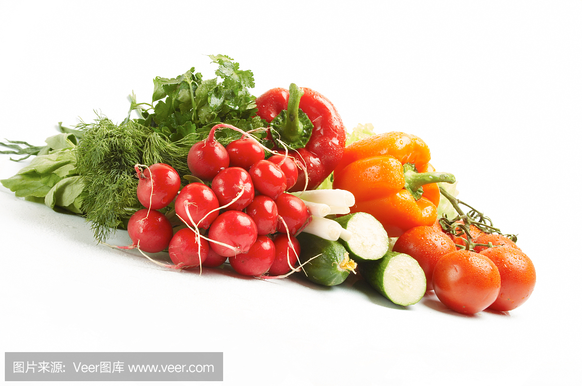 綠色物質。新鮮蔬菜。飲食的概念。